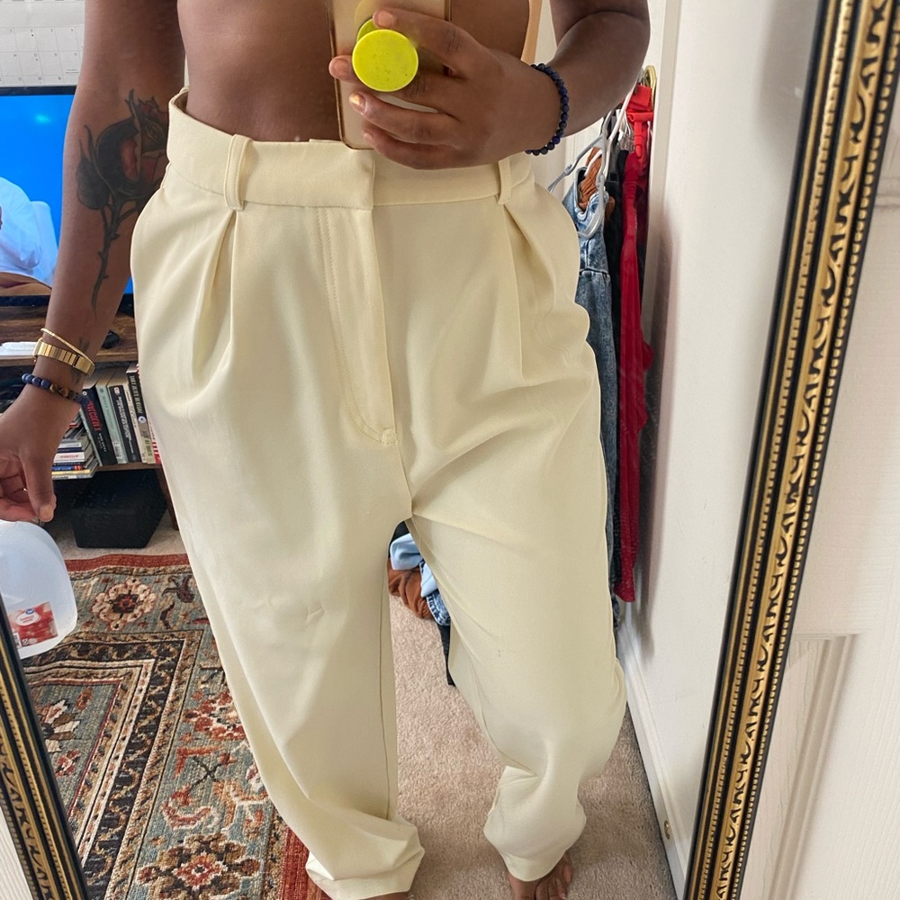 Free People Buttercream Trousers - Size 10 (Pia Dad Pants Banana Split)
